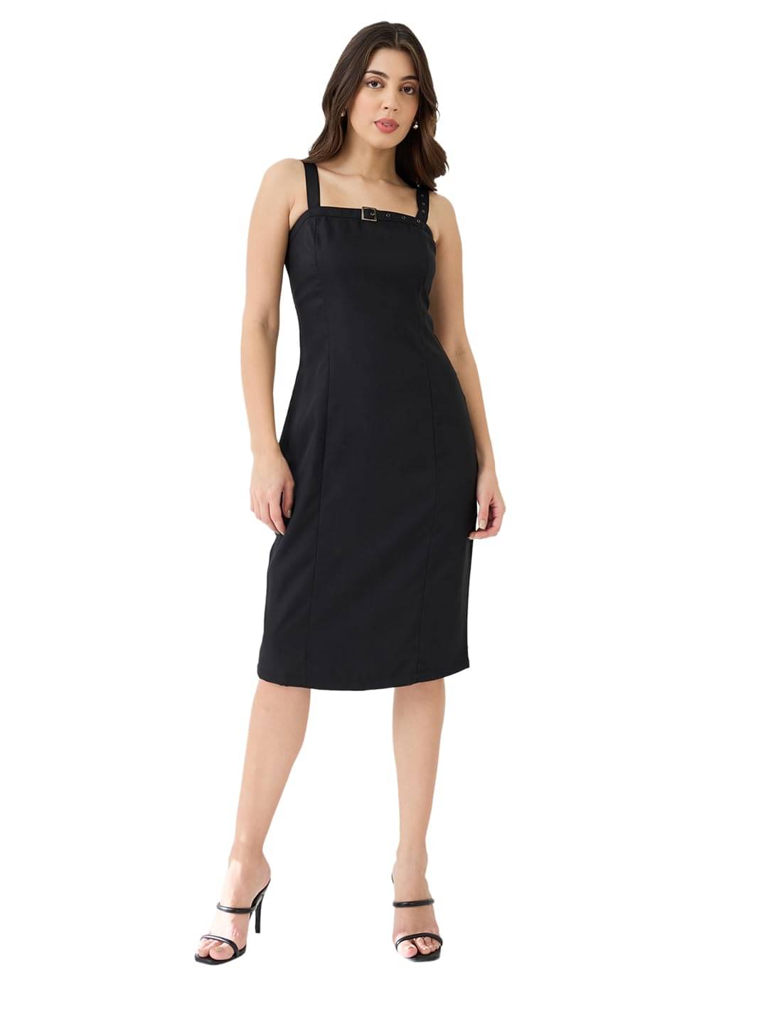     			Globus Women Cotton Blend Bodycon Dress ( Black )