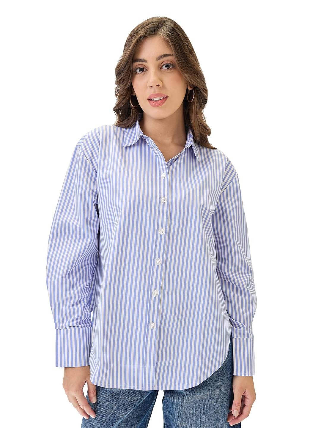     			Globus Women Cotton Blend Shirt ( Blue )