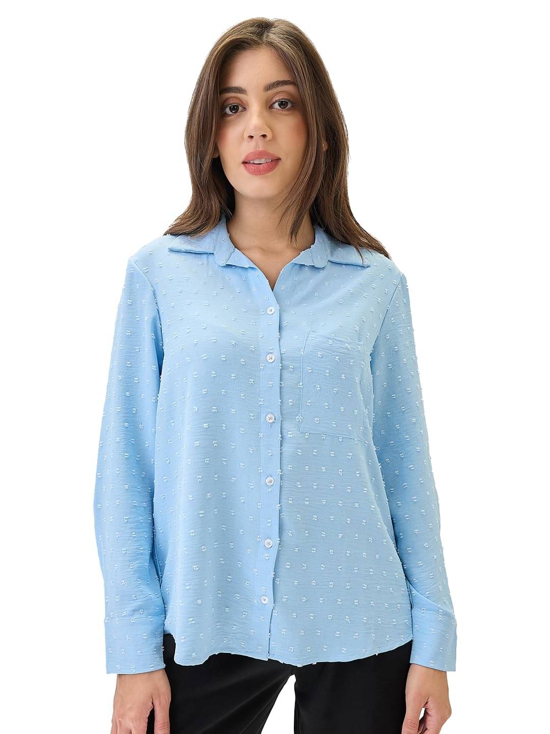     			Globus Women Cotton Shirt ( Blue )