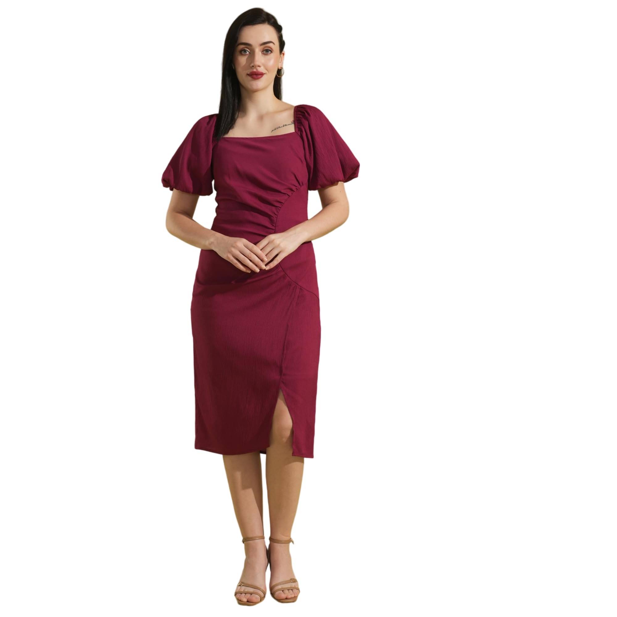     			Globus Women Crepe Bodycon Dress ( Pink )