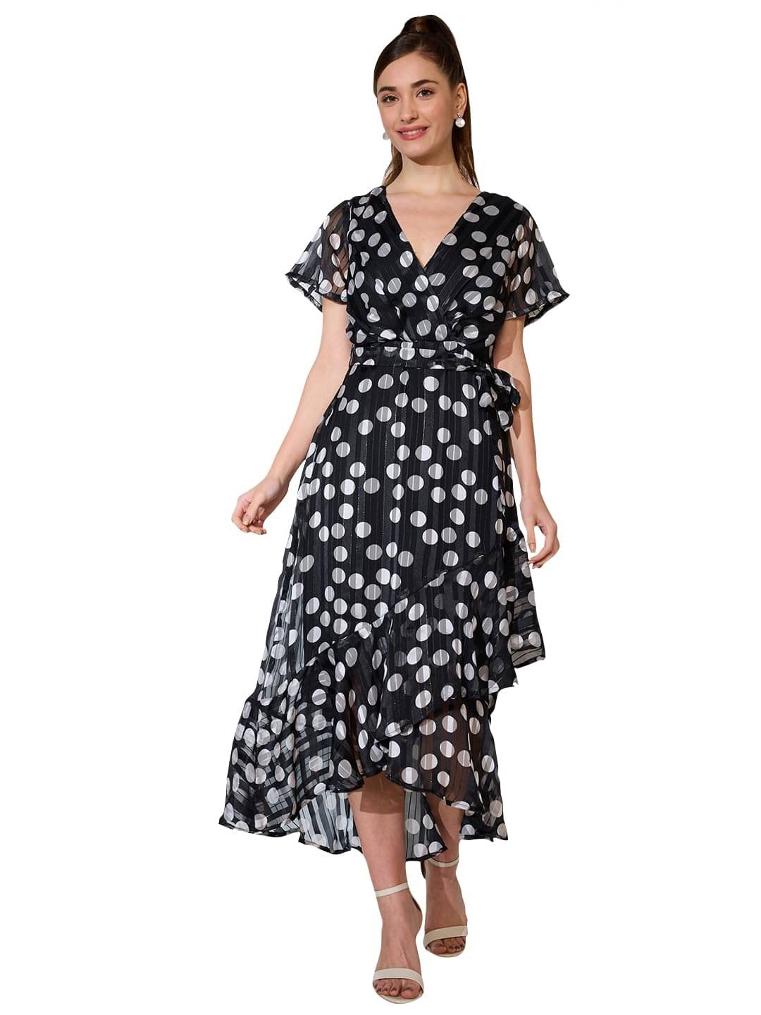     			Globus Women Georgette A-line Dress ( Black )