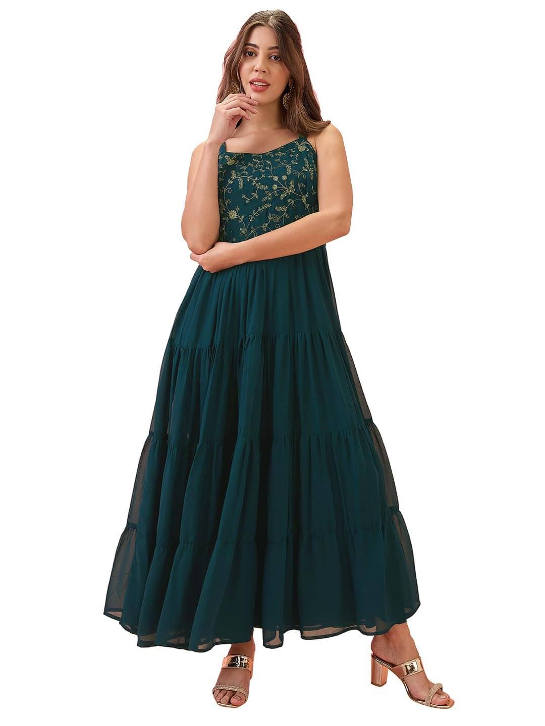     			Globus Women Georgette A-line Dress ( Blue )