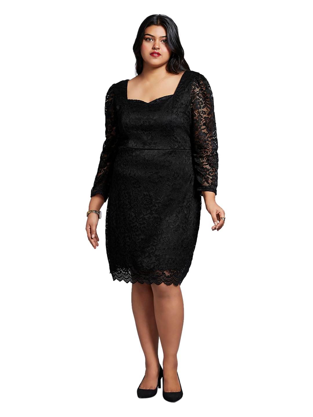 Globus Women Lace Bodycon Dress ( Black )     			Globus Women Lace Bodycon Dress ( Black )