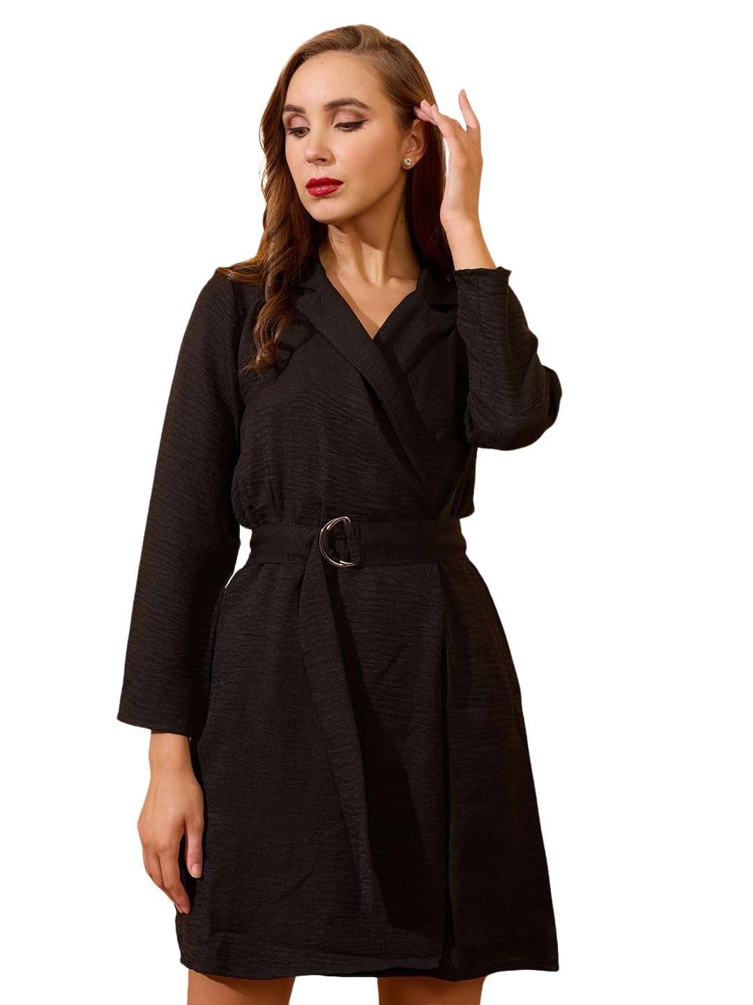     			Globus Women Linen A-line Dress ( Black )