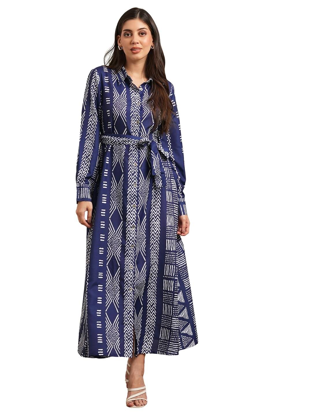 Globus Women Linen Shirt Dress ( Blue ) Globus Women Linen Shirt Dress ( Blue )