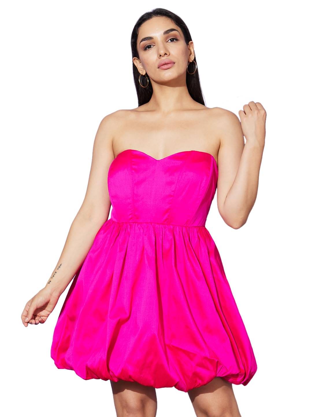     			Globus Women Polyester Blend A-line Dress ( Pink )