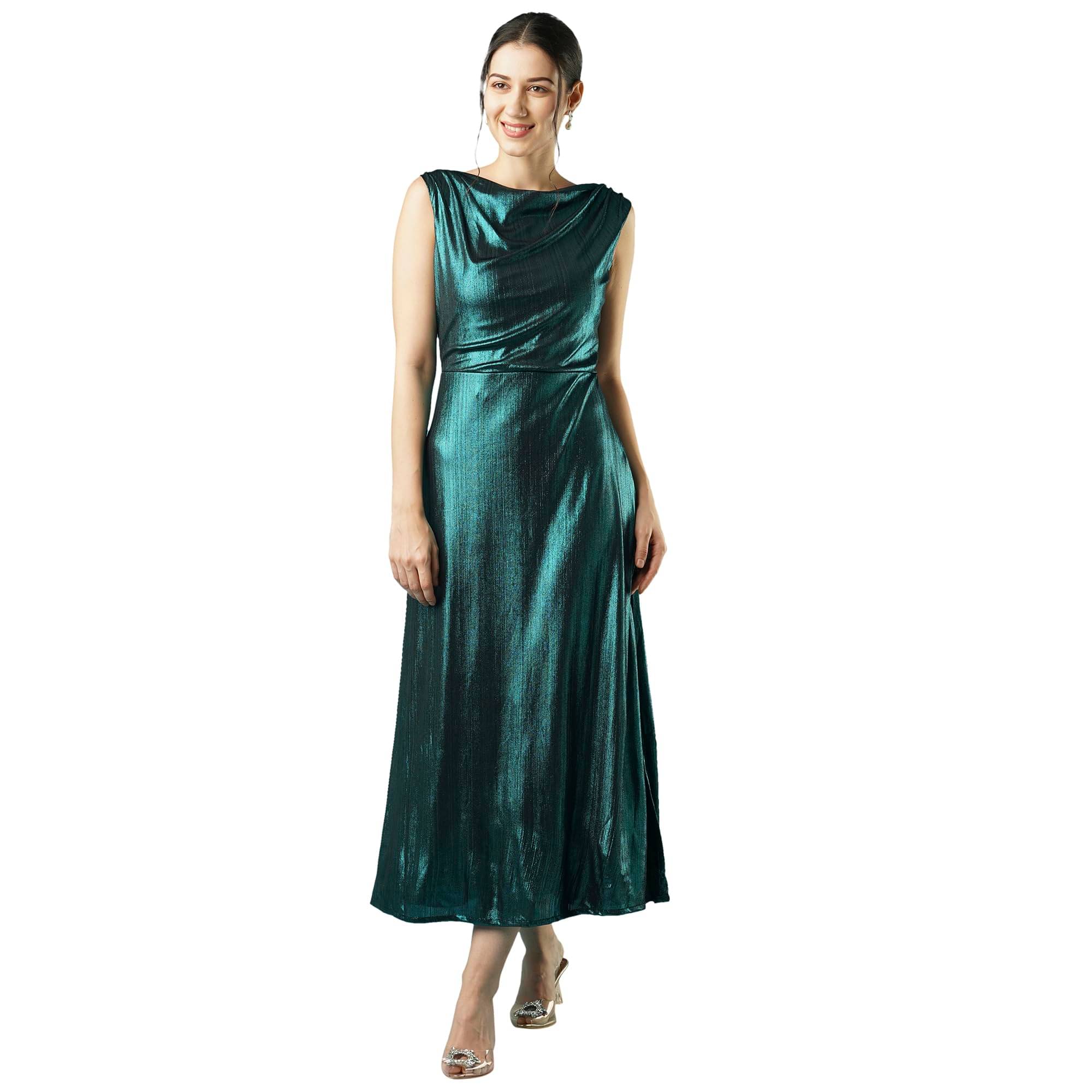    			Globus Women Polyester Blend A-line Dress ( Blue )