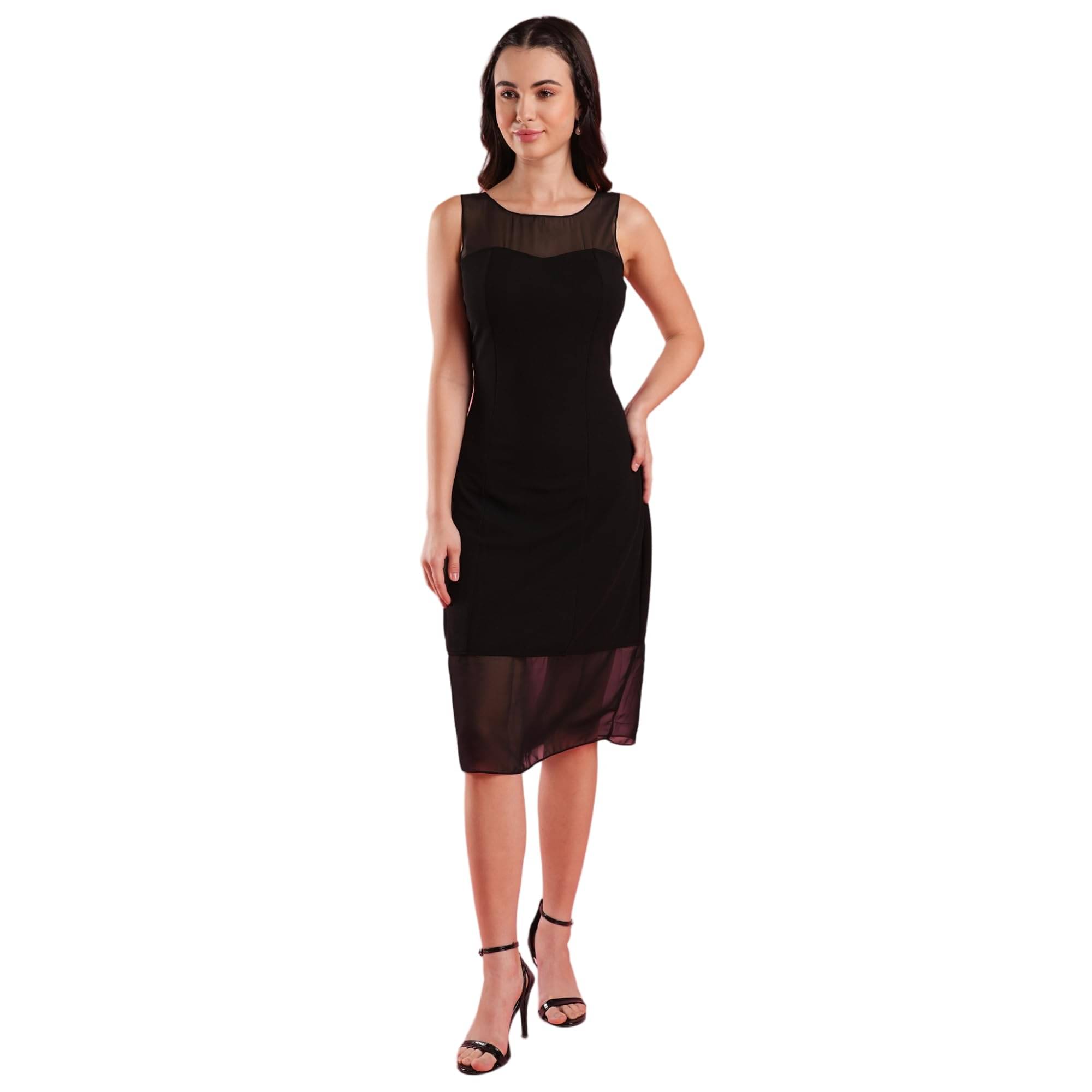     			Globus Women Polyester Blend Bodycon Dress ( Black )