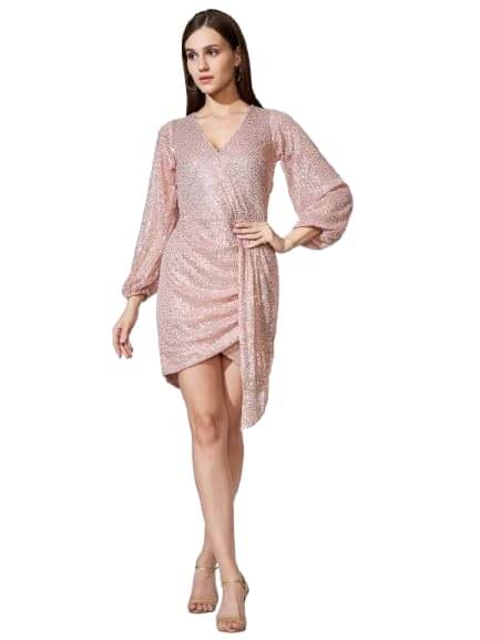     			Globus Women Polyester Blend Bodycon Dress ( Pink )
