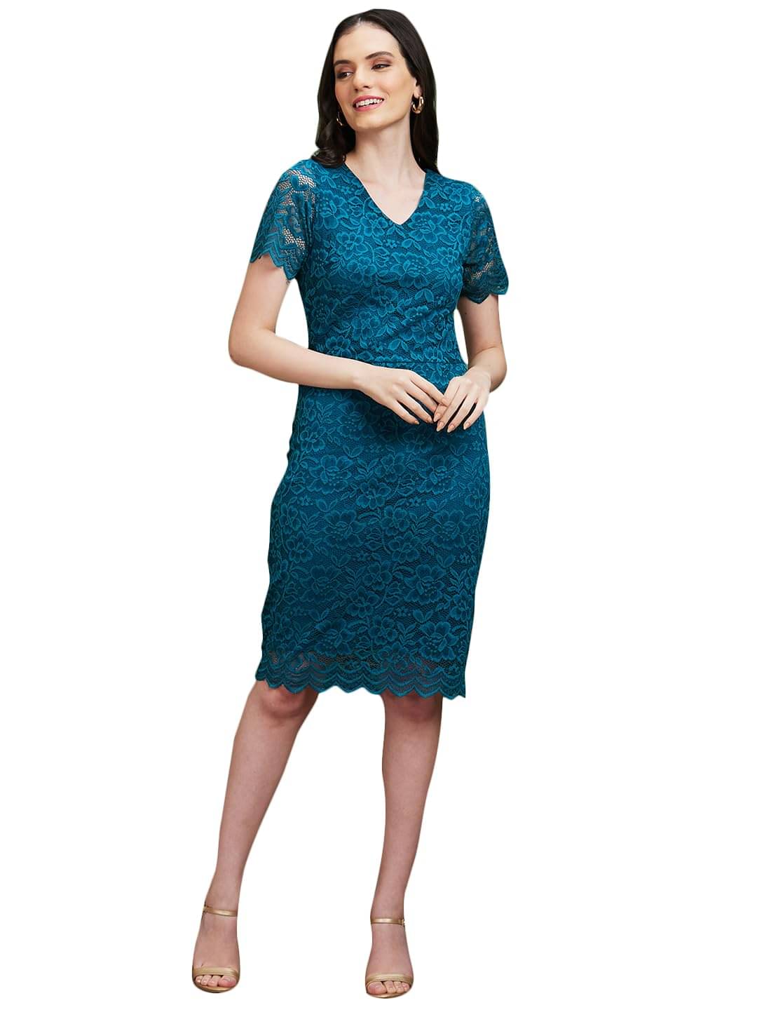     			Globus Women Polyester Blend Bodycon Dress ( Green )