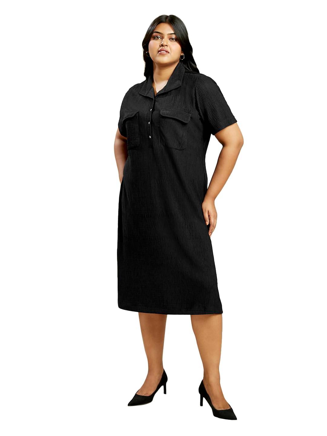 Globus Women Polyester Blend Bodycon Dress ( Black ) Globus Women Polyester Blend Bodycon Dress ( Black )