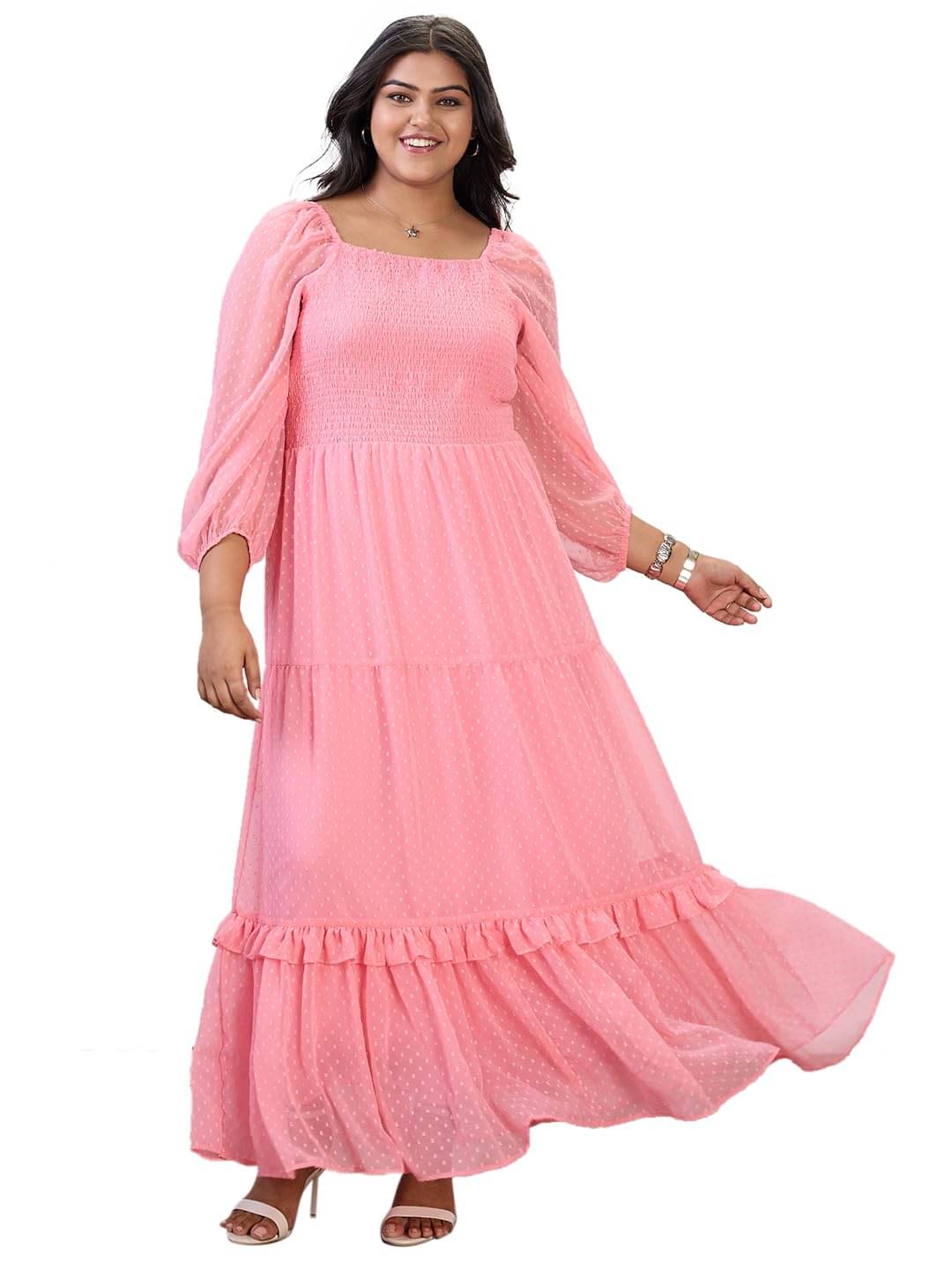     			Globus Women Polyester Blend Fit & Flare Dress ( Pink )