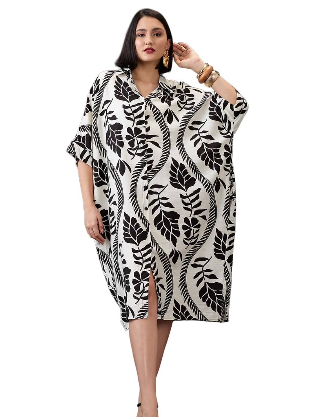 Globus Women Polyester Blend Shirt Dress ( White ) Globus Women Polyester Blend Shirt Dress ( White )