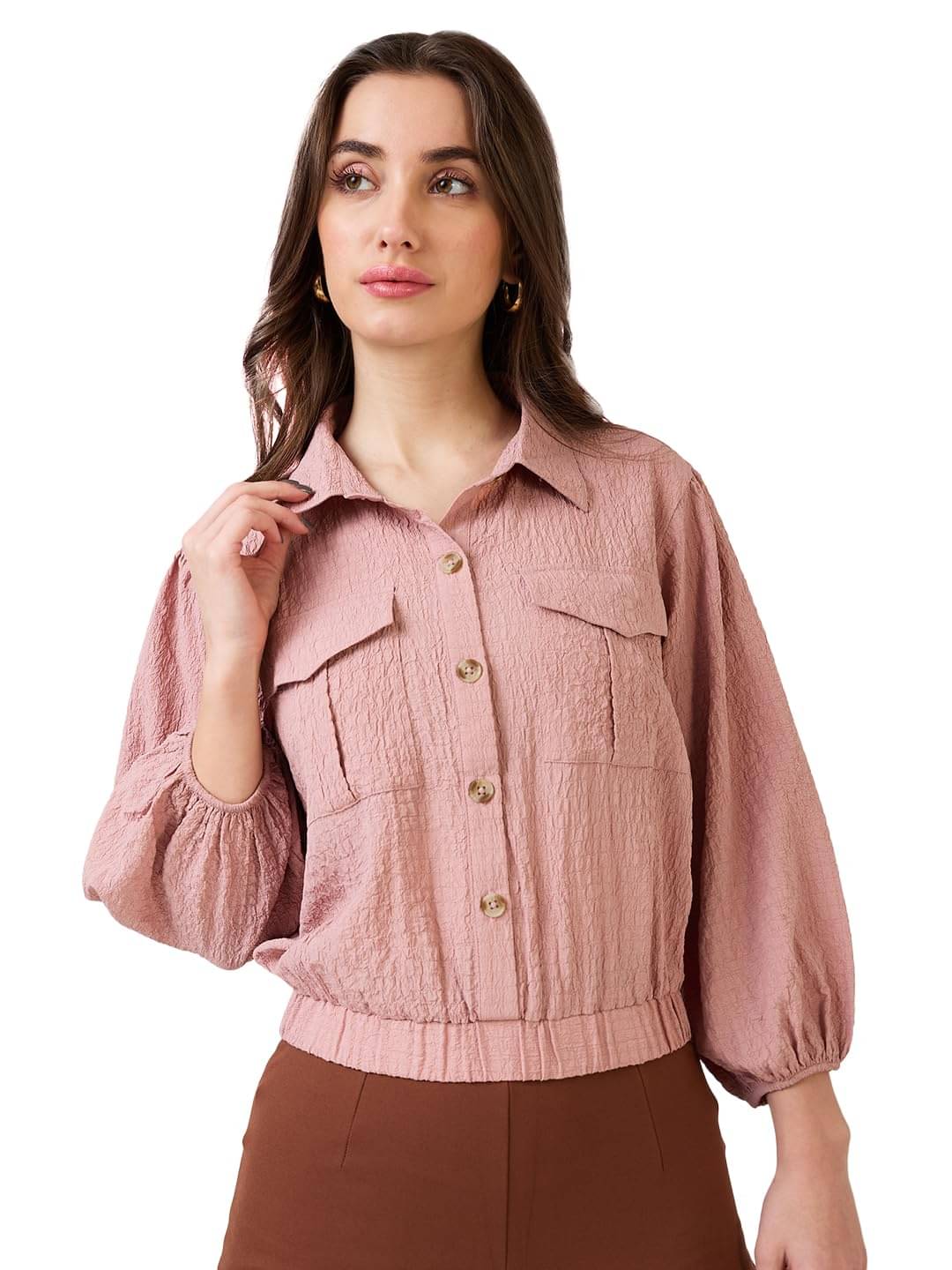    			Globus Women Polyester Shirt ( Pink )