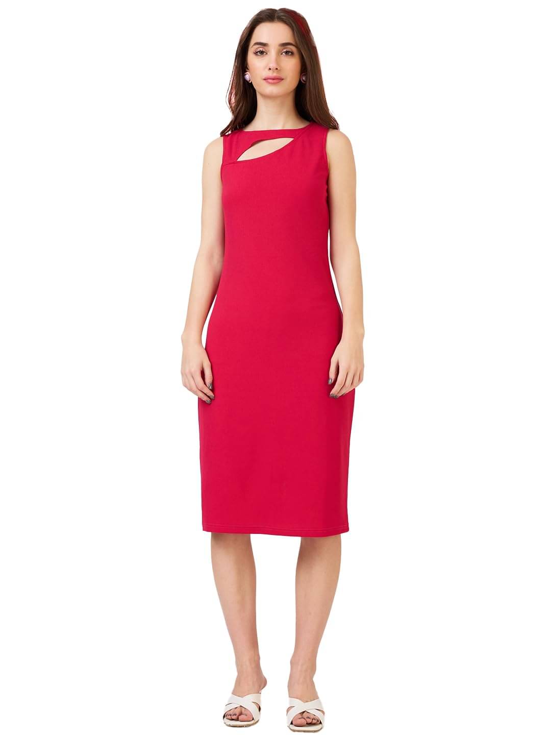     			Globus Women Scuba Bodycon Dress ( Pink )