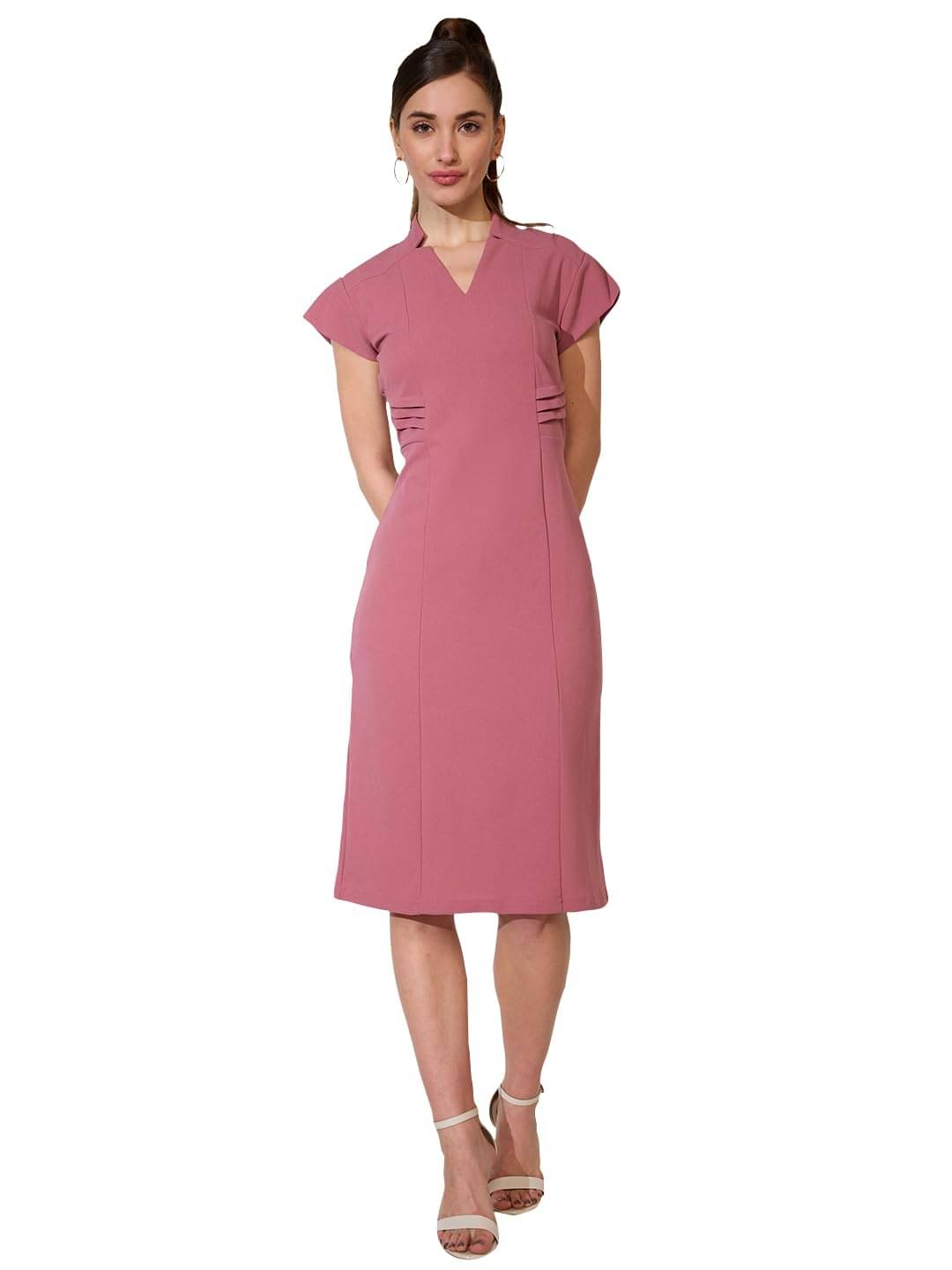     			Globus Women Scuba Bodycon Dress ( Pink )