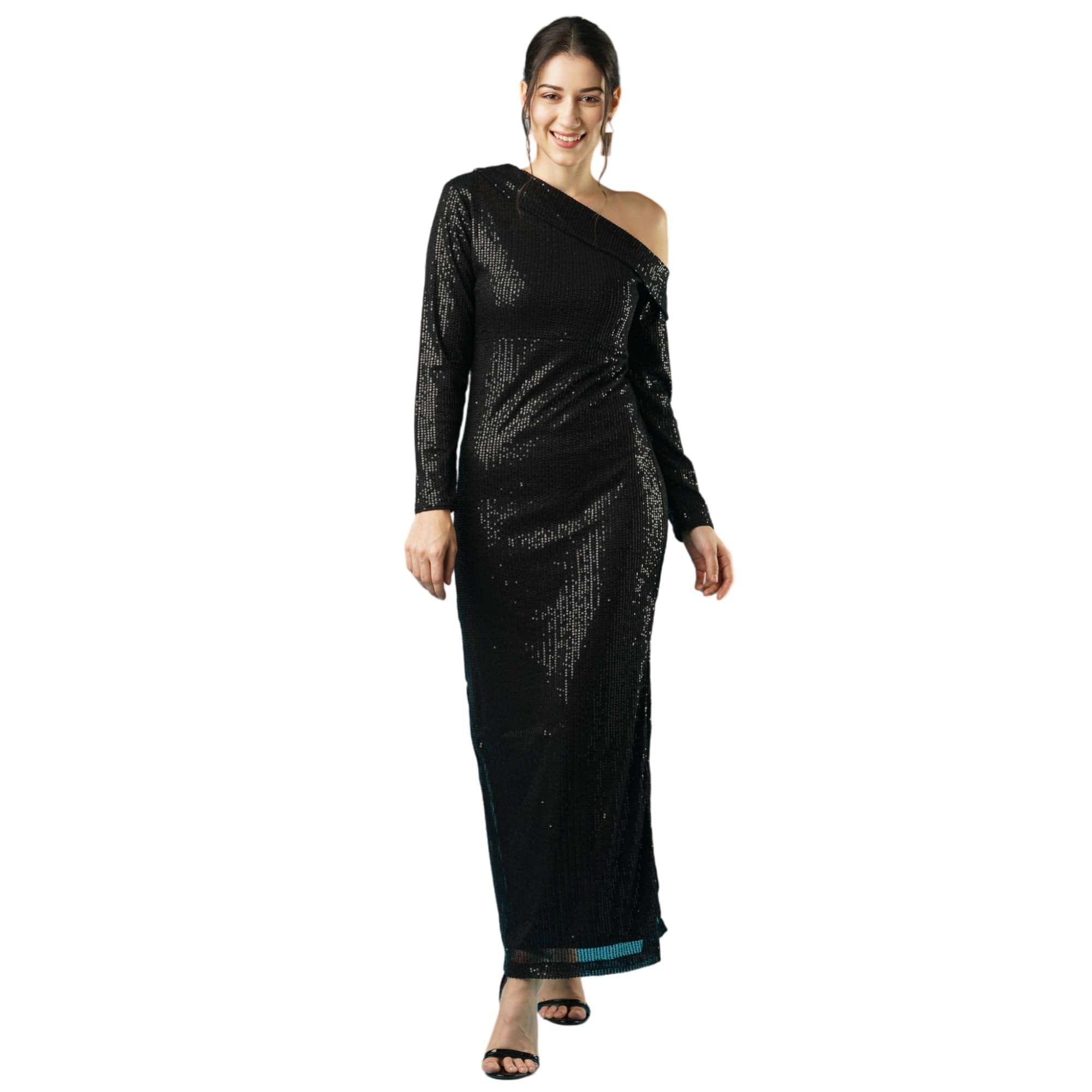     			Globus Women Sequin Bodycon Dress ( Black )