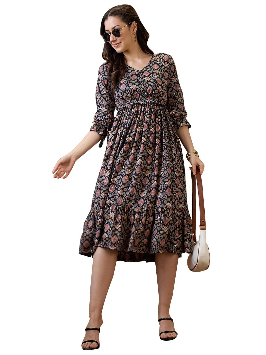     			Globus Women Viscose A-line Dress ( Blue )
