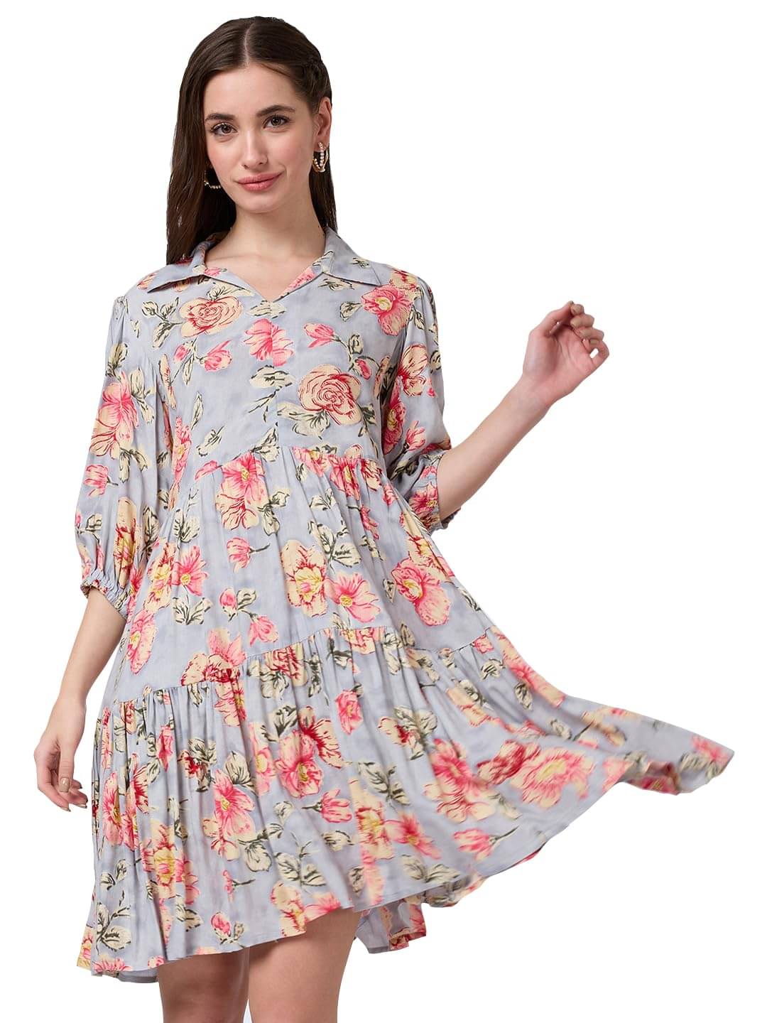 Globus Women Viscose A-line Dress ( Blue ) Globus Women Viscose A-line Dress ( Blue )