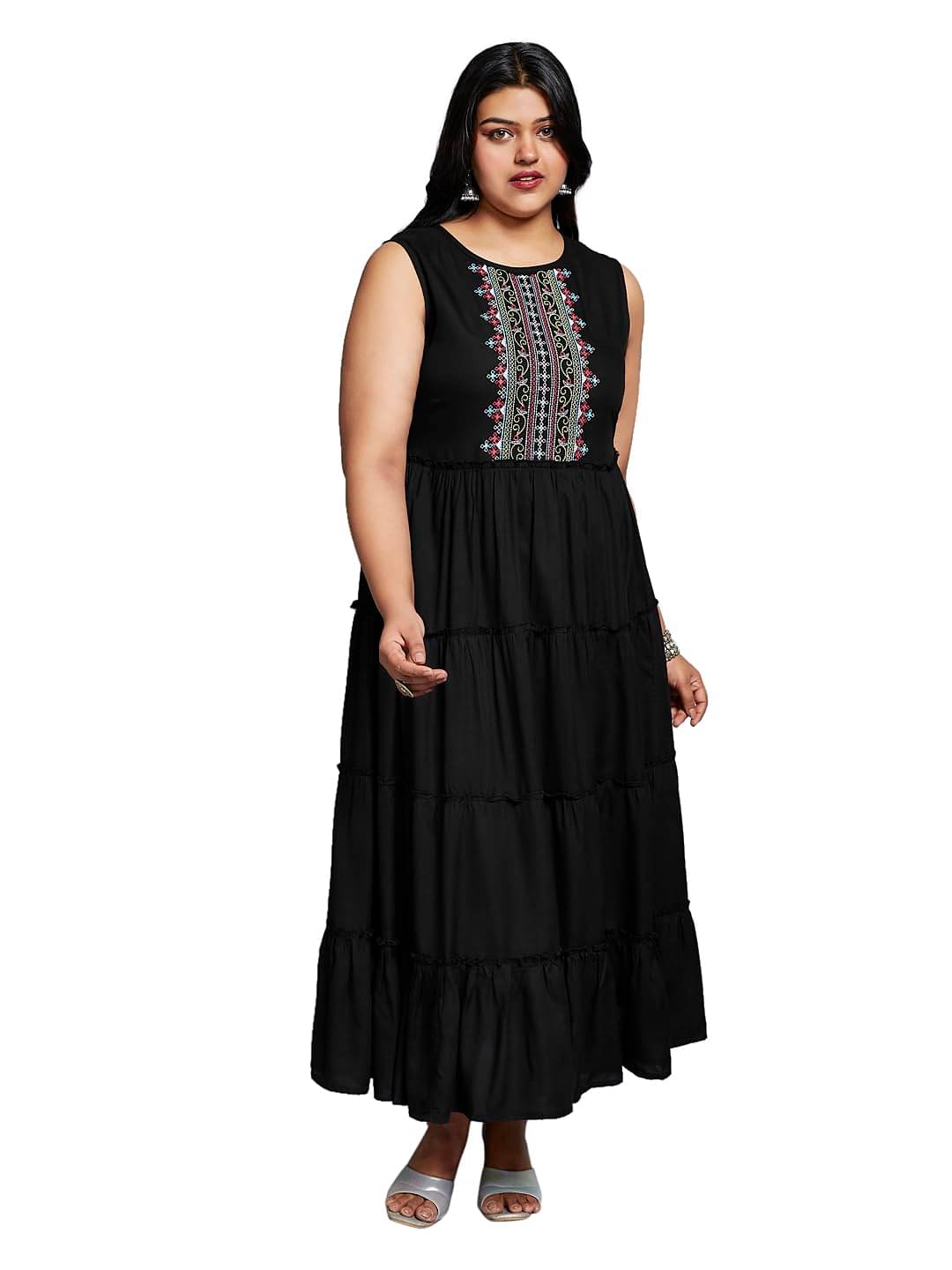     			Globus Women Viscose Fit & Flare Dress ( Black )