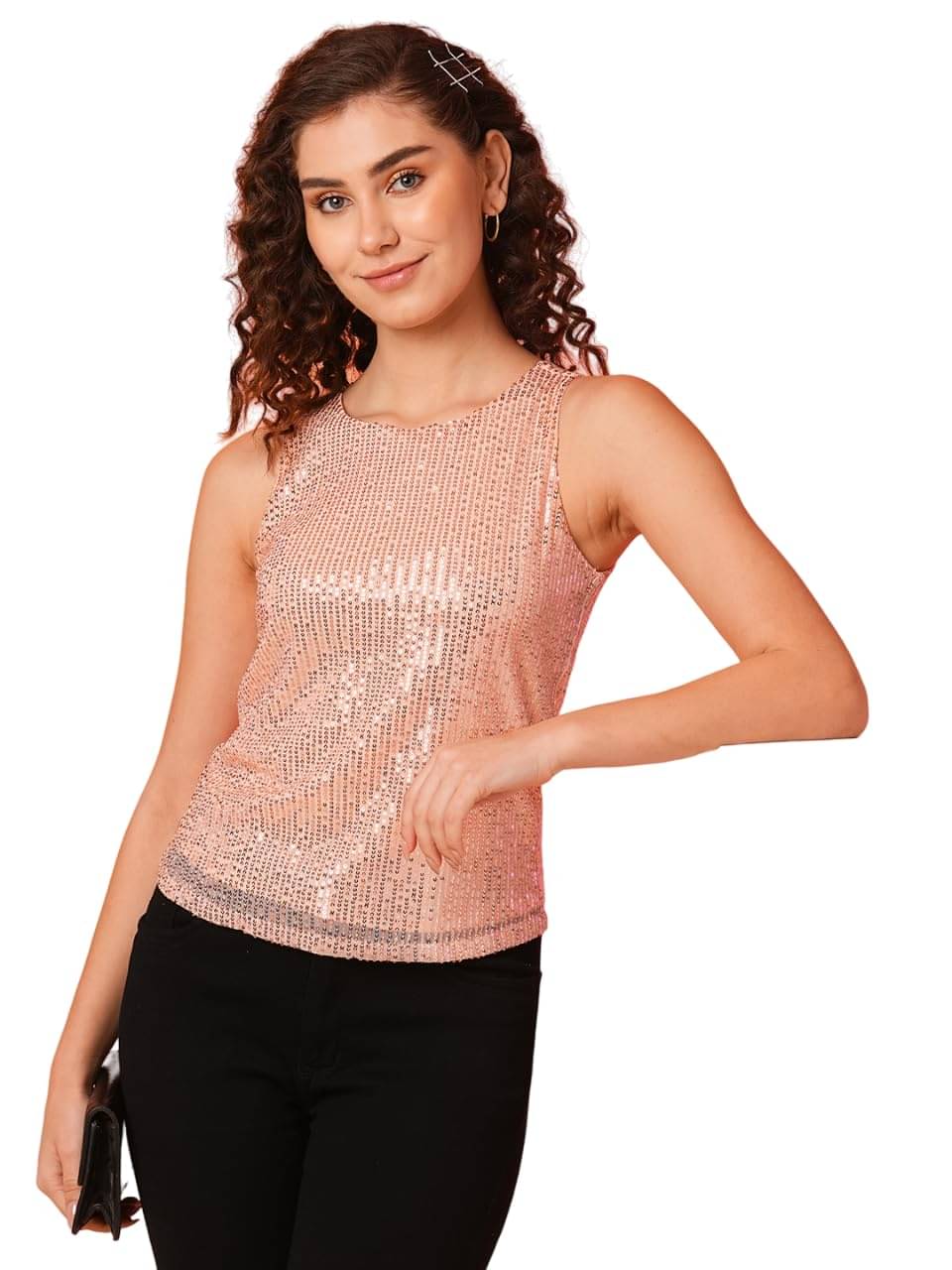     			Globus Women's Cotton Blend Crop Top ( Gold )