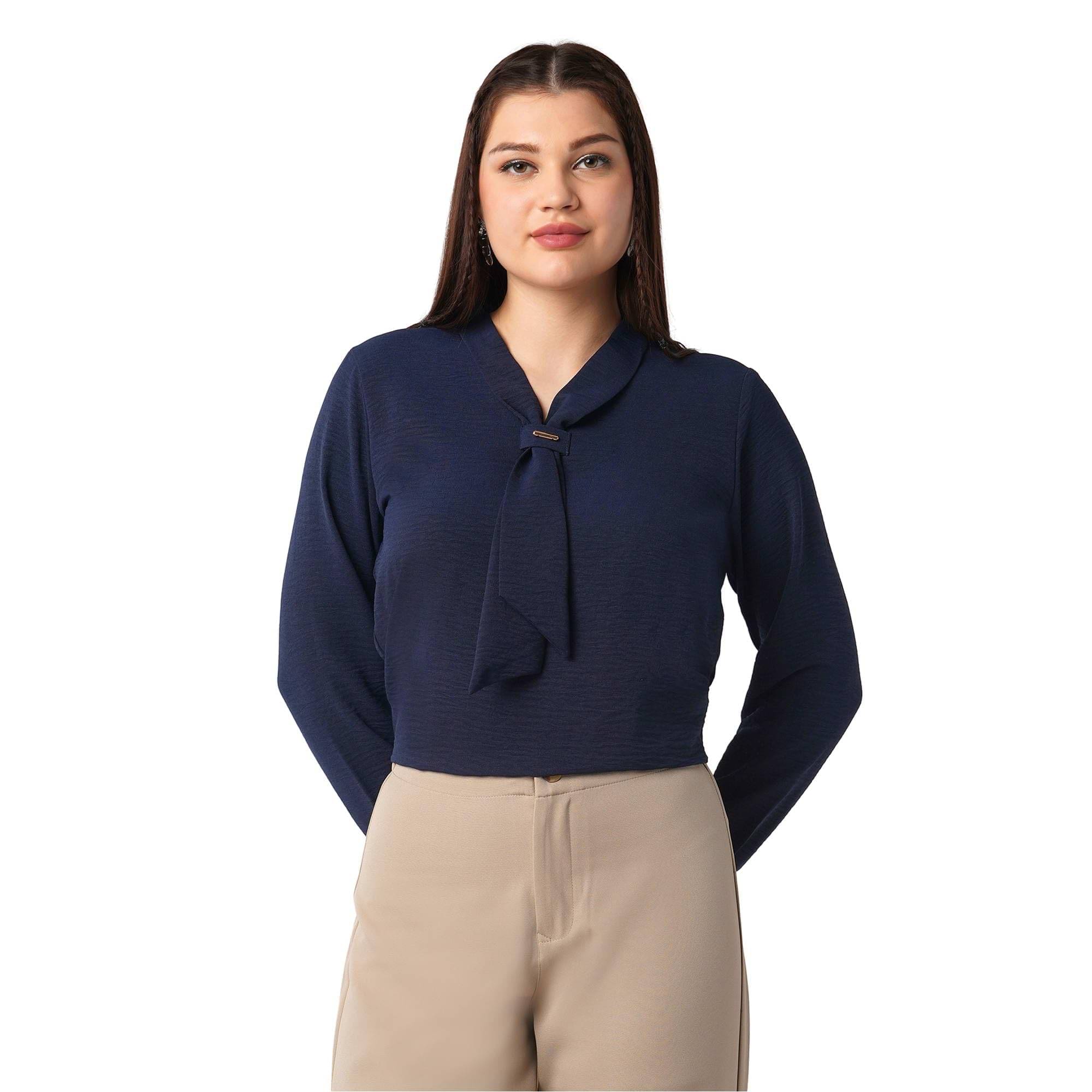     			Globus Women's Cotton Blend Regular Top ( Blue )