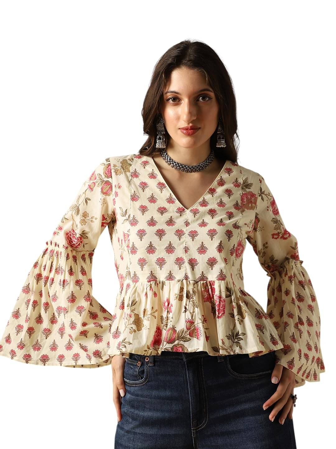 Globus Women's Cotton Blend Tunic ( Off White ) Globus Women's Cotton Blend Tunic ( Off White )
