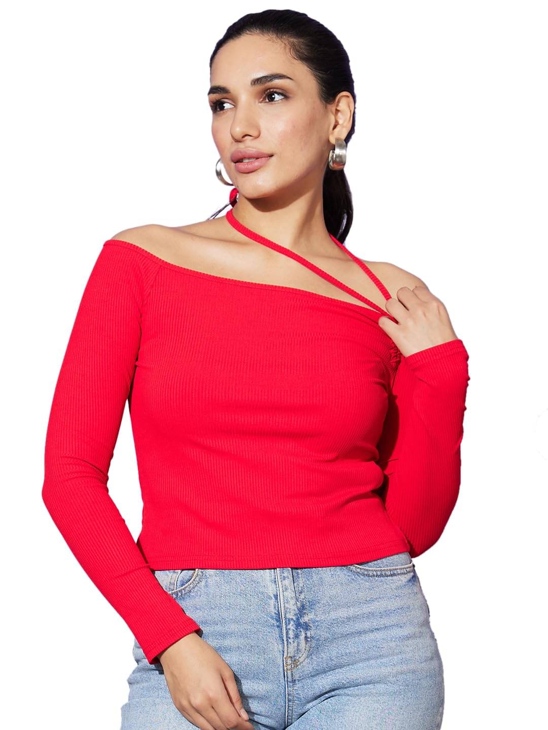     			Globus Women's Cotton Crop Top ( Red )