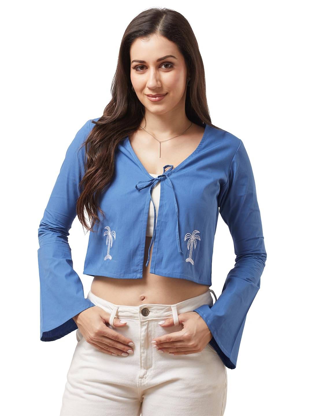     			Globus Women's Cotton Drawstring Top ( Blue )