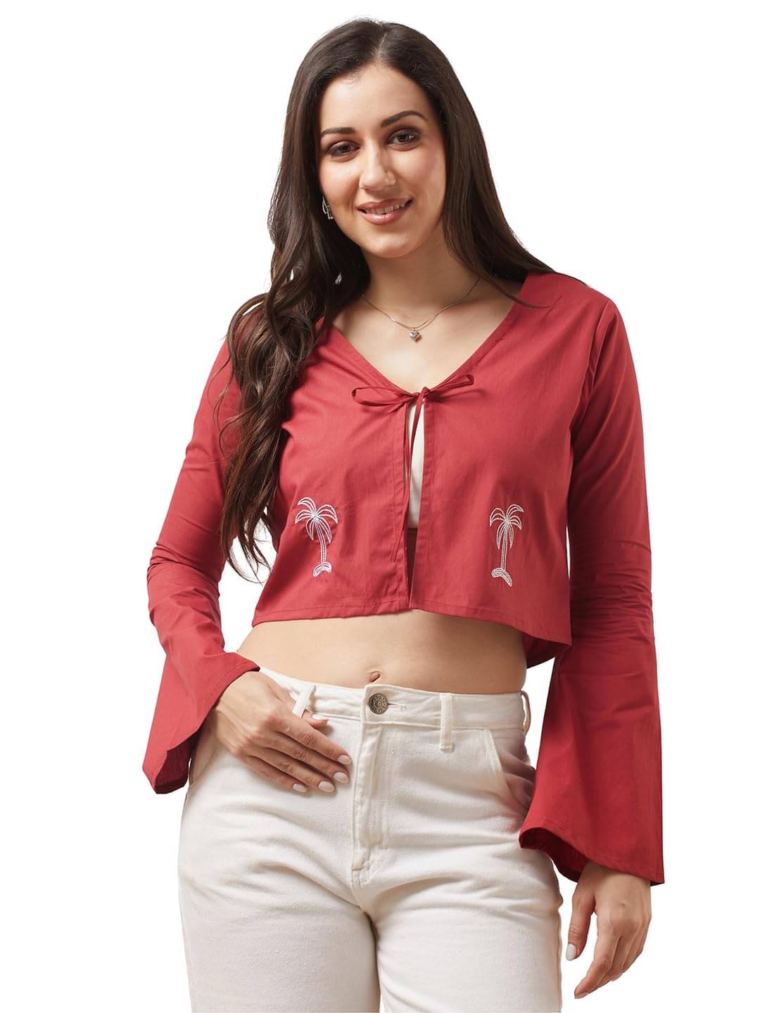 Globus Women's Cotton Drawstring Top ( Brown )     			Globus Women's Cotton Drawstring Top ( Brown )