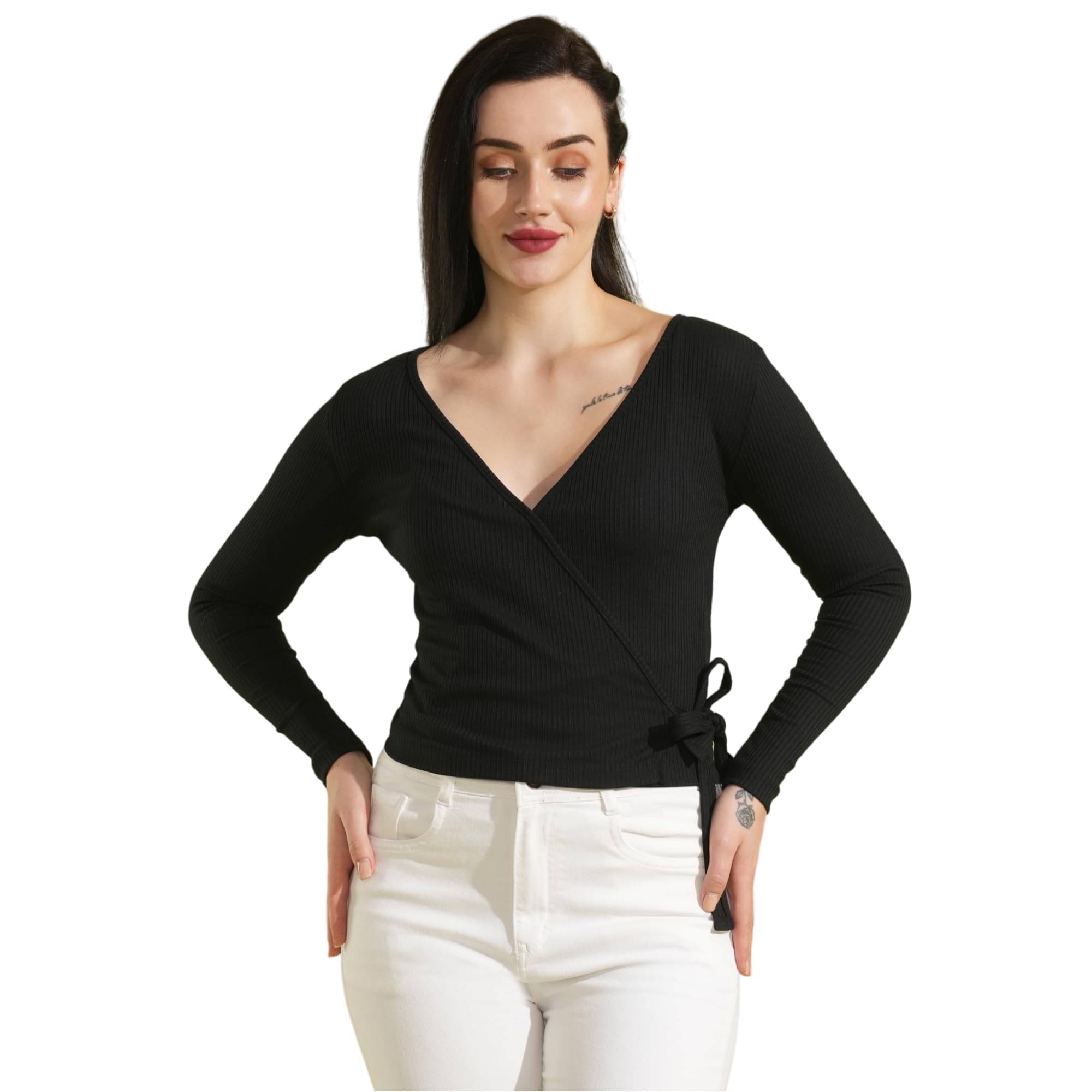 Globus Women's Cotton Regular Top ( Black )     			Globus Women's Cotton Regular Top ( Black )