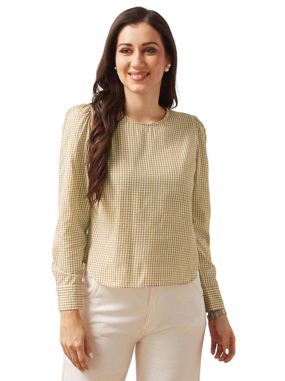 Globus Women's Cotton Regular Top ( Brown )     			Globus Women's Cotton Regular Top ( Brown )