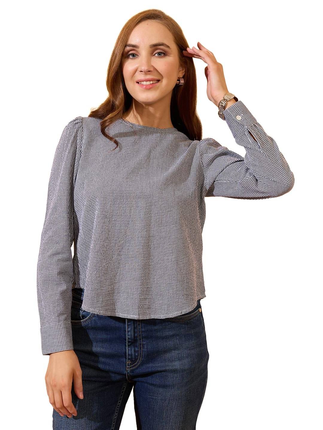 Globus Women's Cotton Regular Top ( Black )     			Globus Women's Cotton Regular Top ( Black )