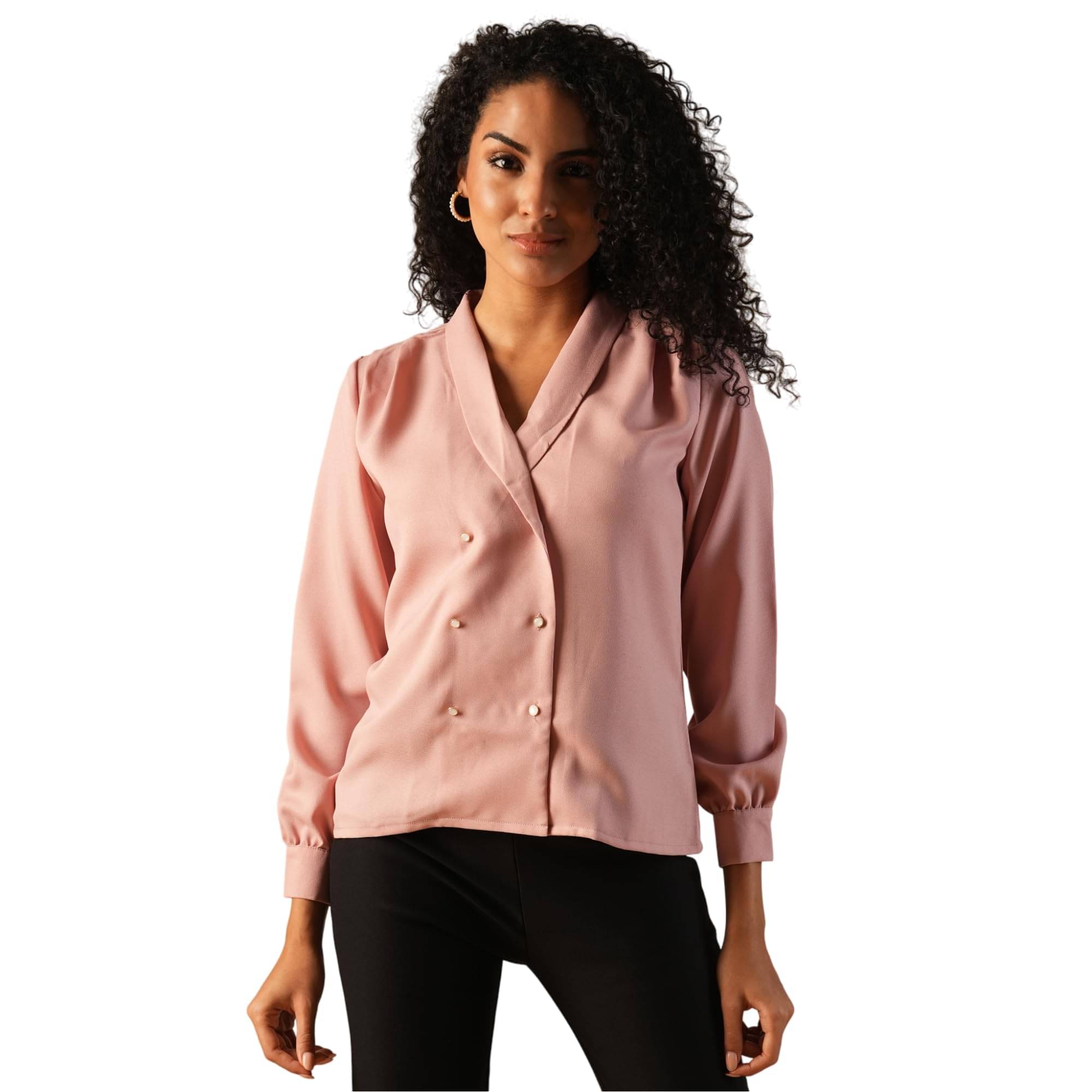     			Globus Women's Crepe Regular Top ( Pink )