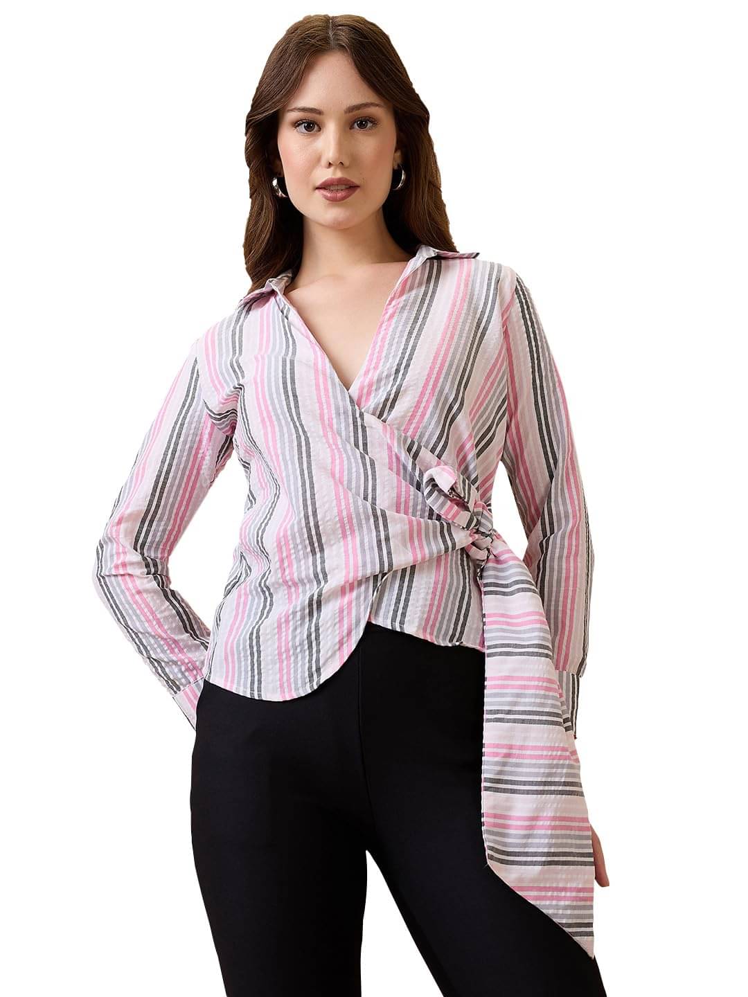 Globus Women's Crepe Wrap Top ( Multicolor )     			Globus Women's Crepe Wrap Top ( Multicolor )