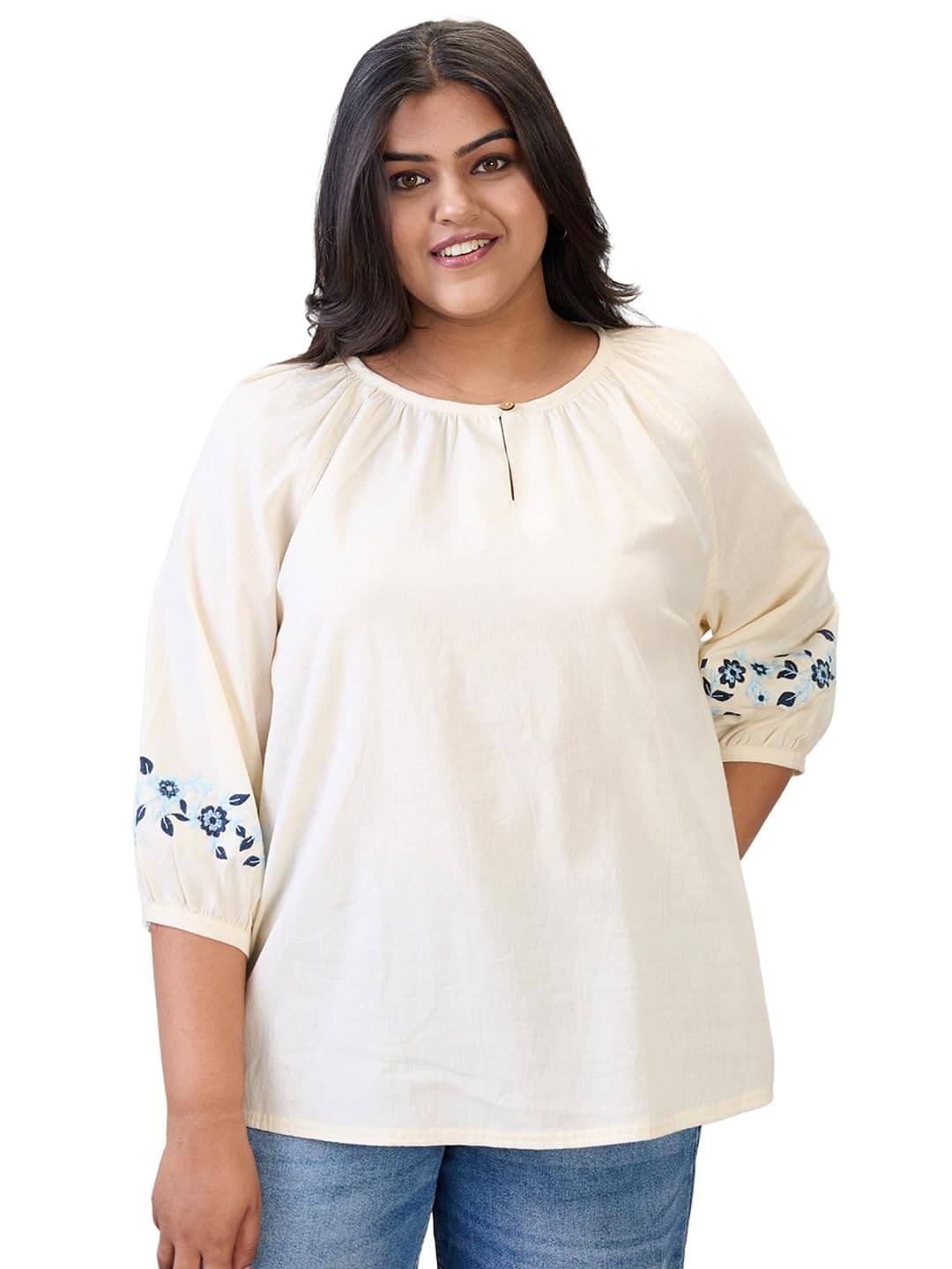     			Globus Women's Faux Leather Regular Top ( White )