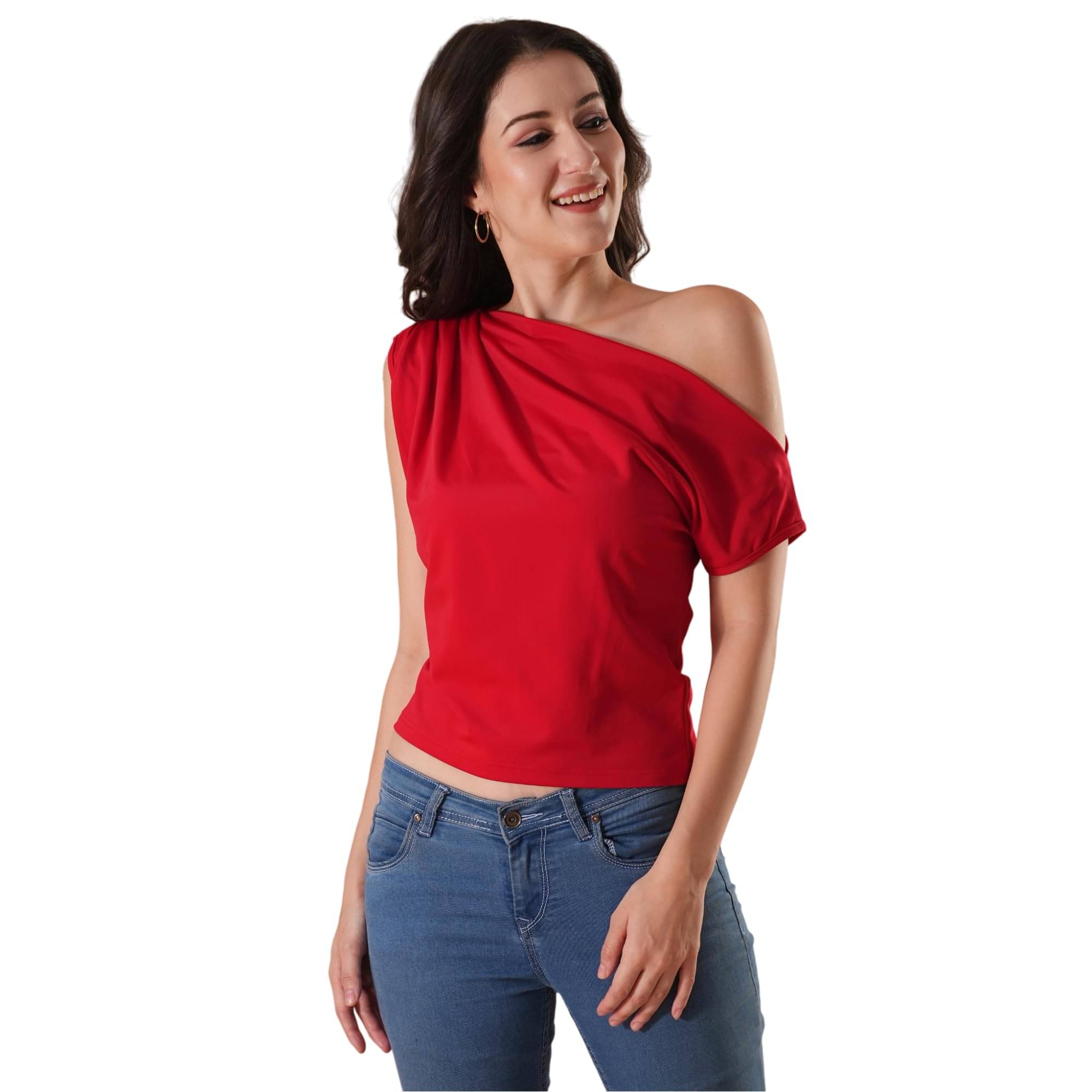     			Globus Women's Nylon Crop Top ( Red )
