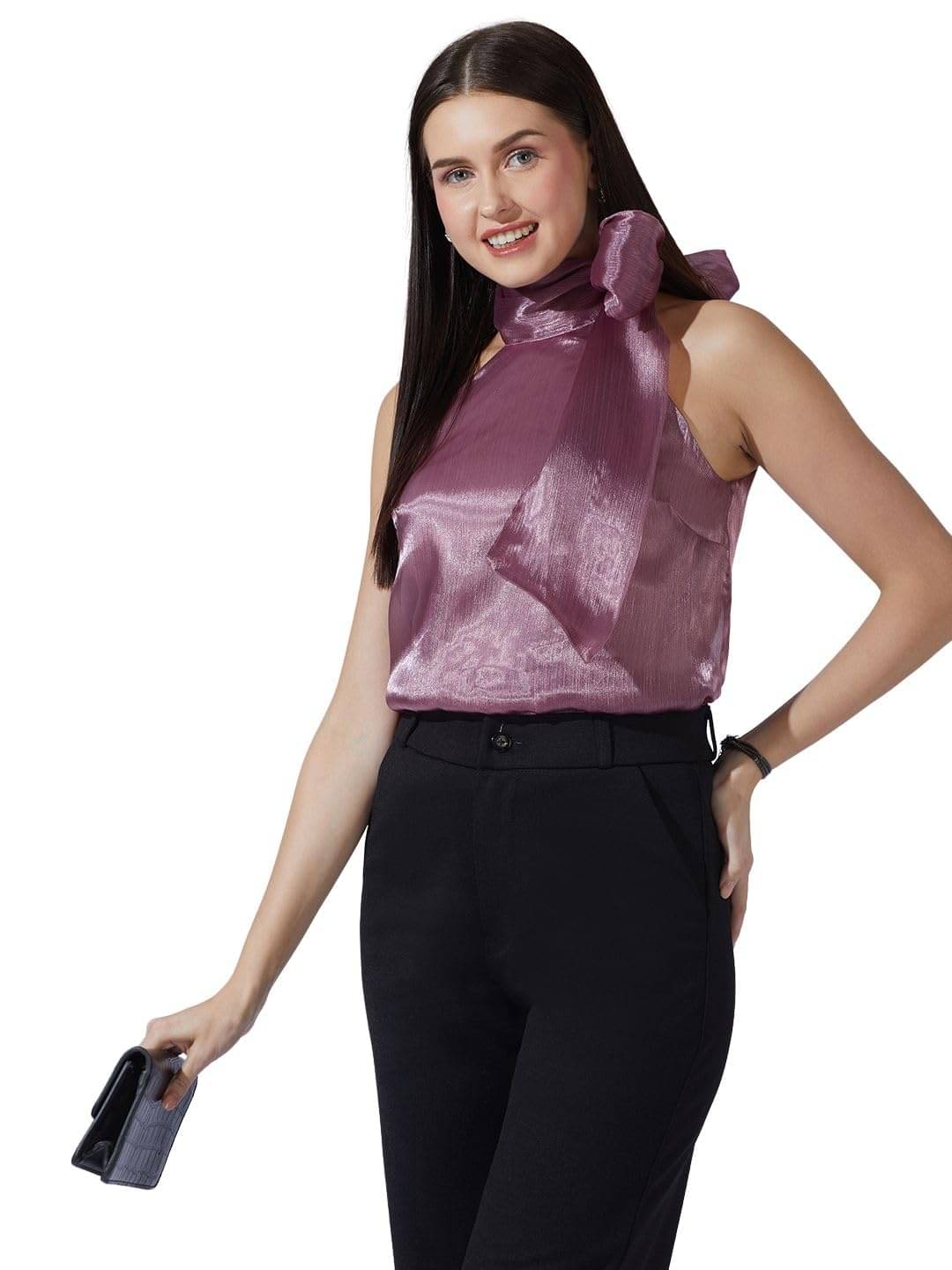     			Globus Women's Organza Crop Top ( Pink )