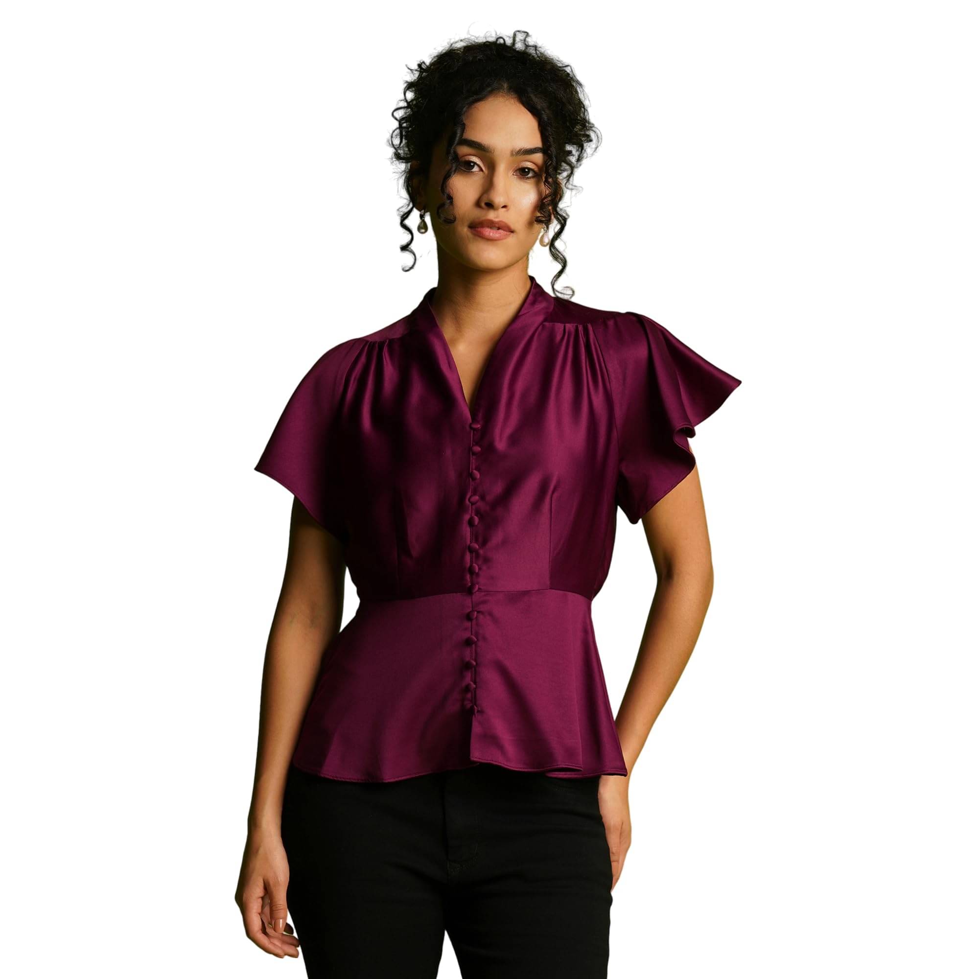     			Globus Women's Polyester A-Line Top ( Purple )