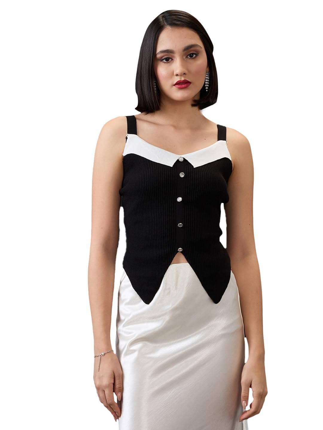     			Globus Women's Polyester Crop Top ( Black )