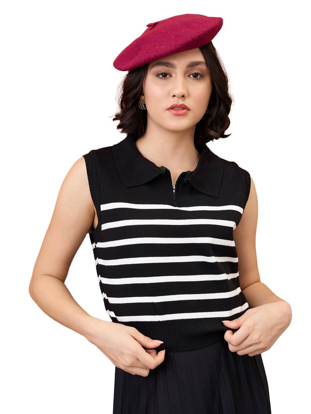     			Globus Women's Polyester Crop Top ( Black )