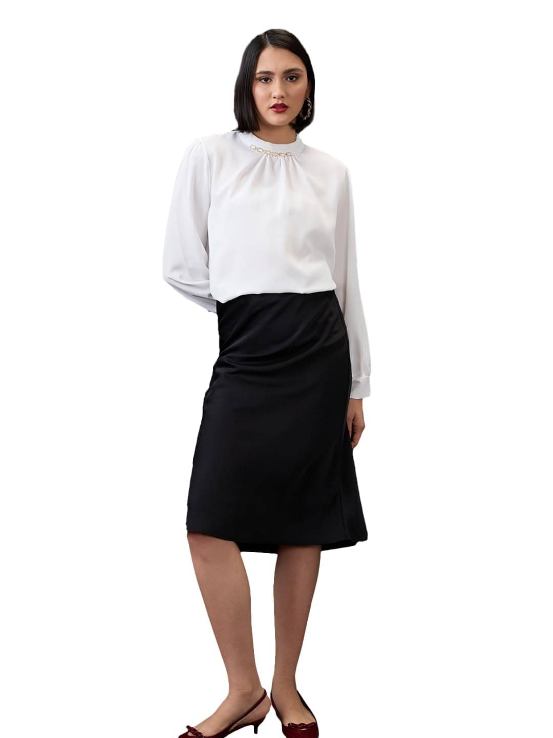     			Globus Women's Polyester Regular Top ( White )