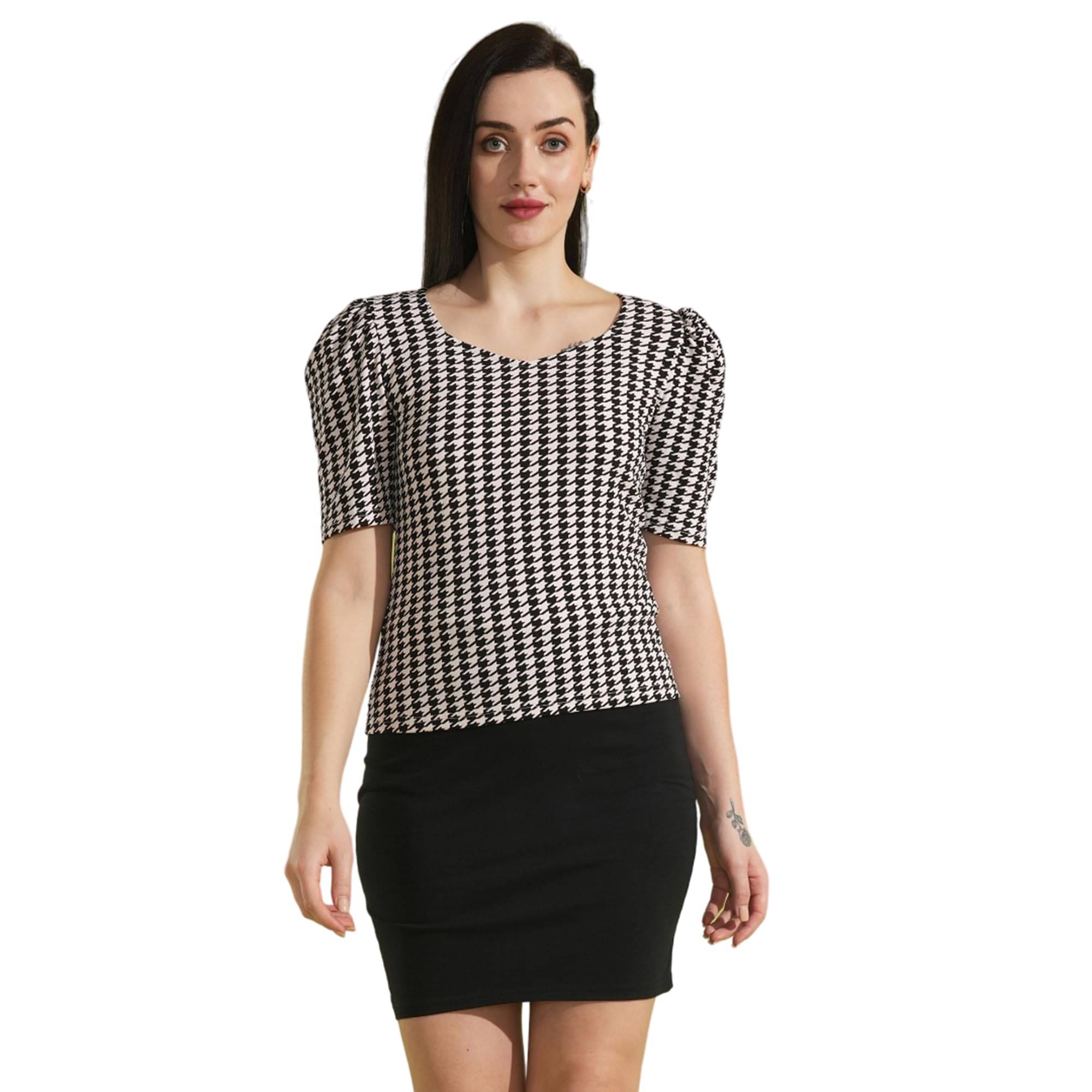     			Globus Women's Polyester Regular Top ( Black )