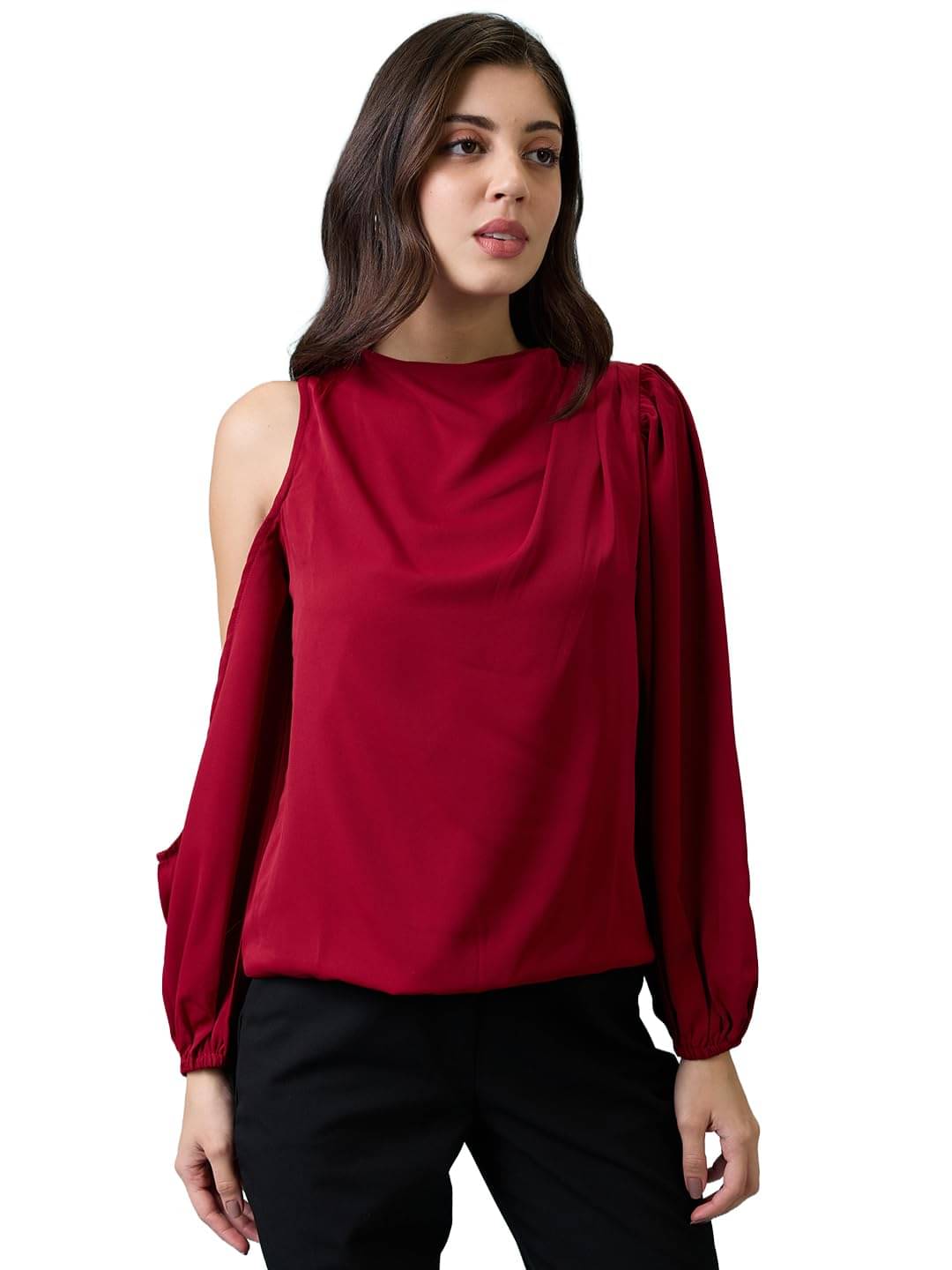     			Globus Women's Polyester Regular Top ( Maroon )