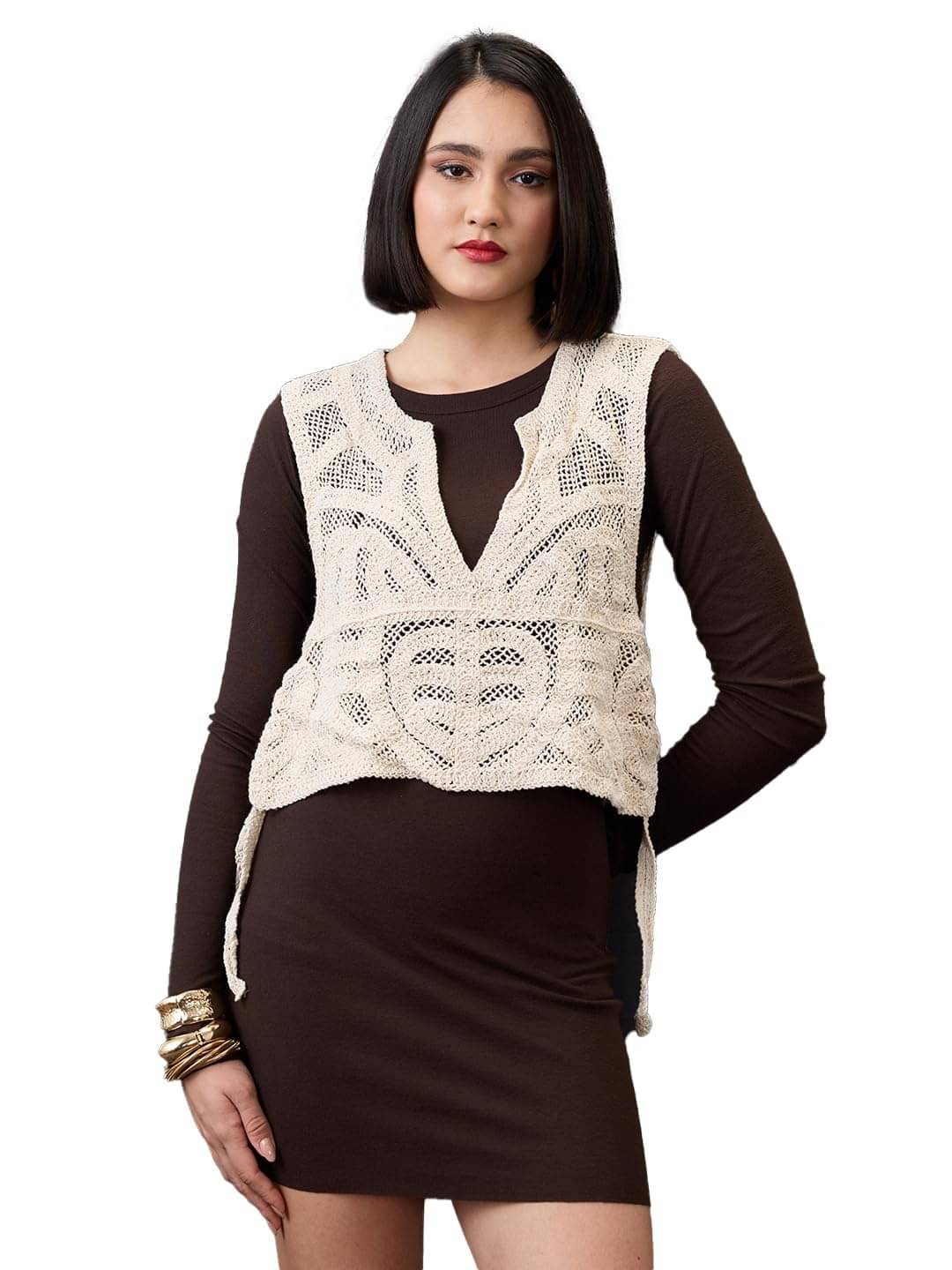 Globus Women's Polyester Regular Top ( Beige ) Globus Women's Polyester Regular Top ( Beige )