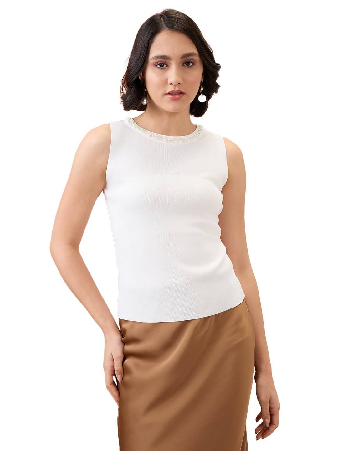     			Globus Women's Polyester Regular Top ( White )