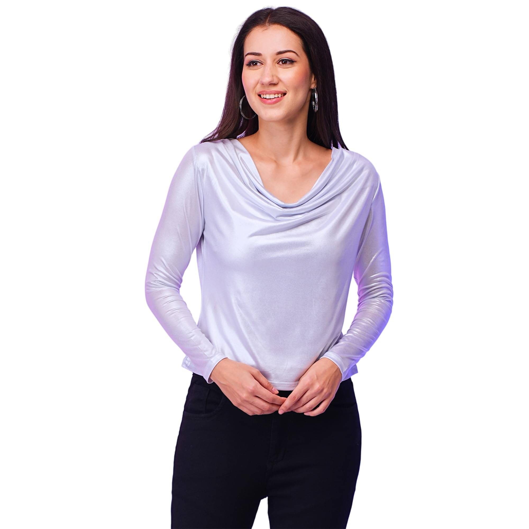 Globus Women's Polyester Regular Top ( White ) Globus Women's Polyester Regular Top ( White )