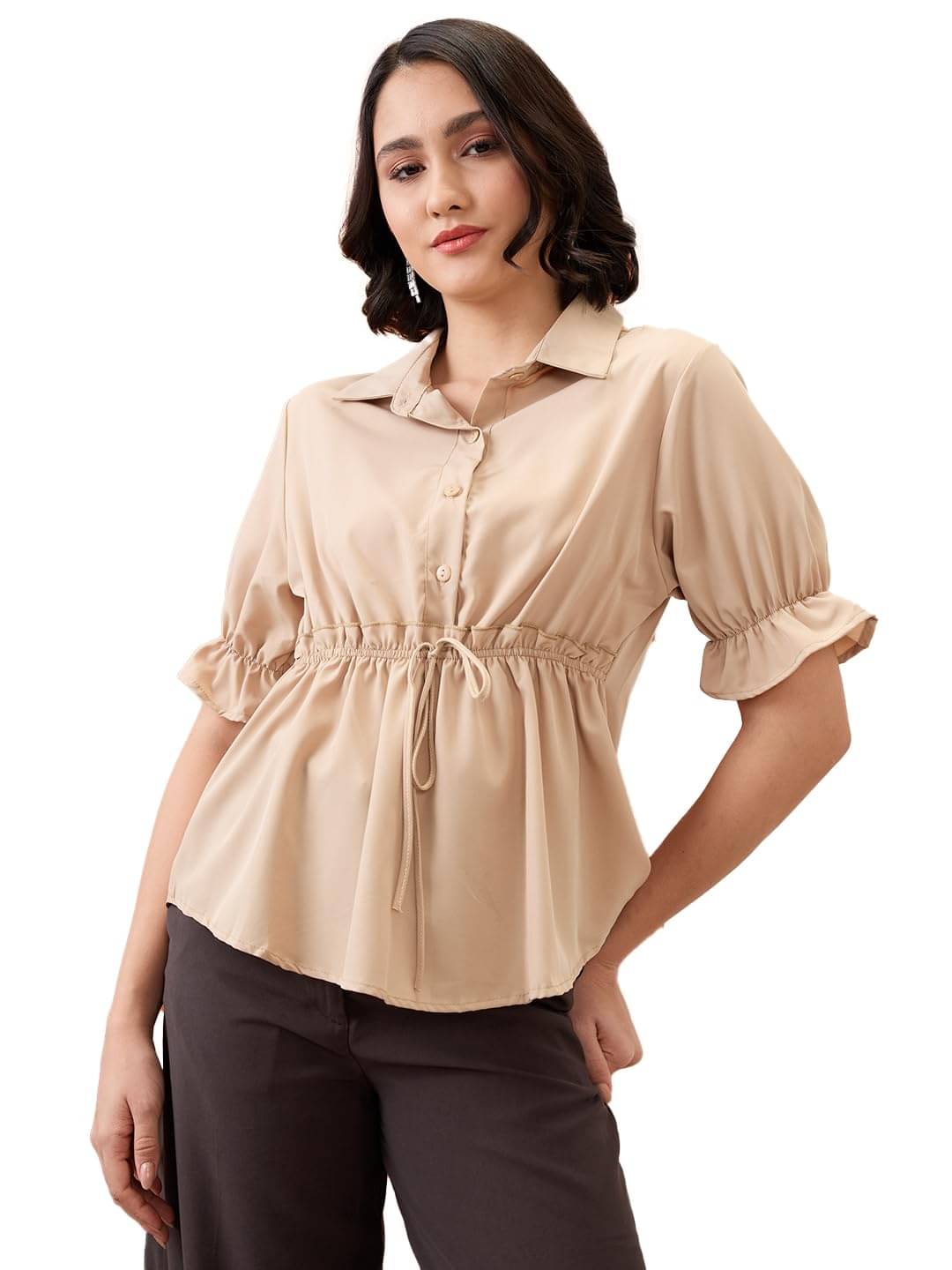     			Globus Women's Polyester Regular Top ( Brown )