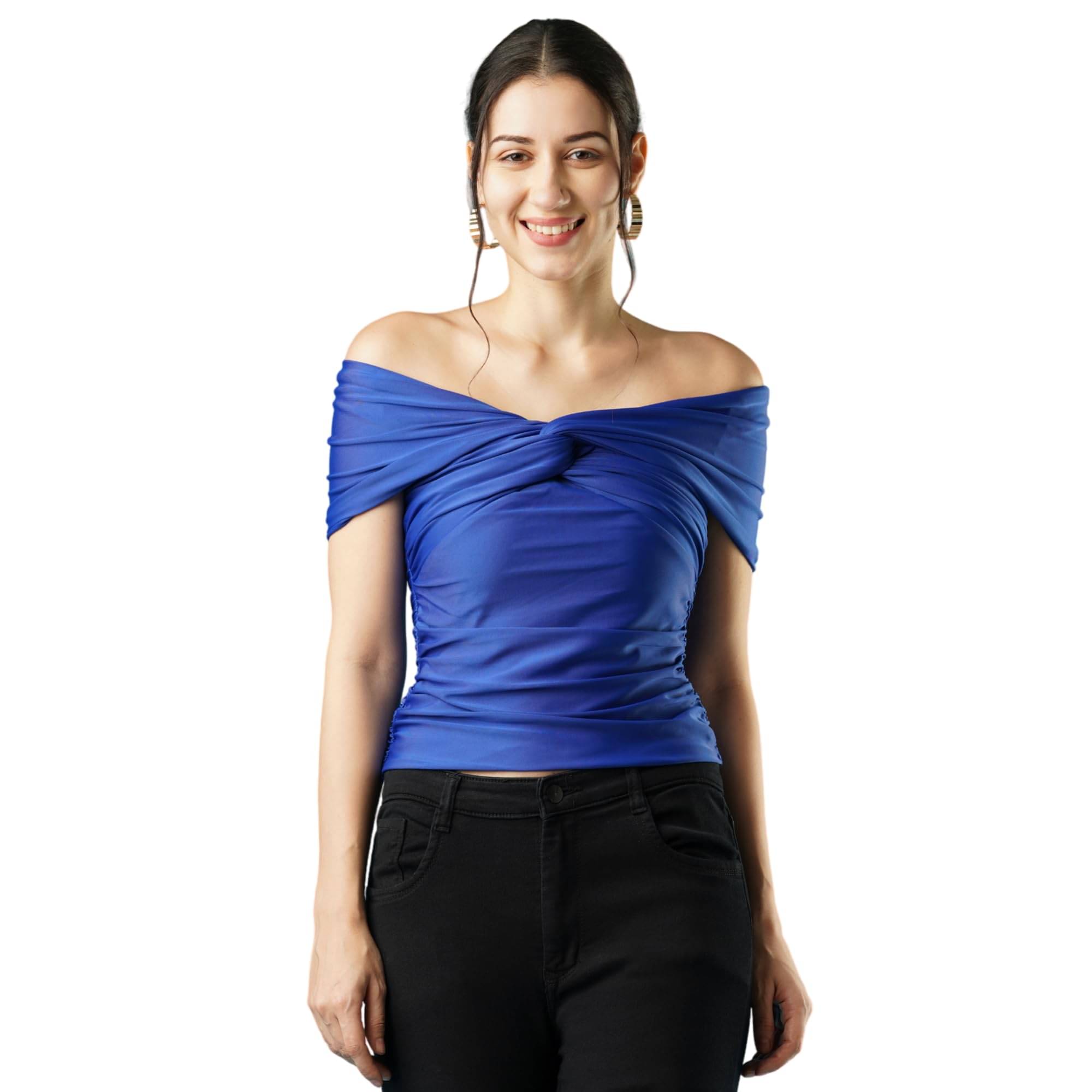 Globus Women's Polyester Tube Top ( Blue )     			Globus Women's Polyester Tube Top ( Blue )