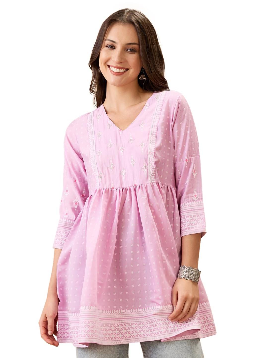     			Globus Women's Polyester Tunic ( Pink )
